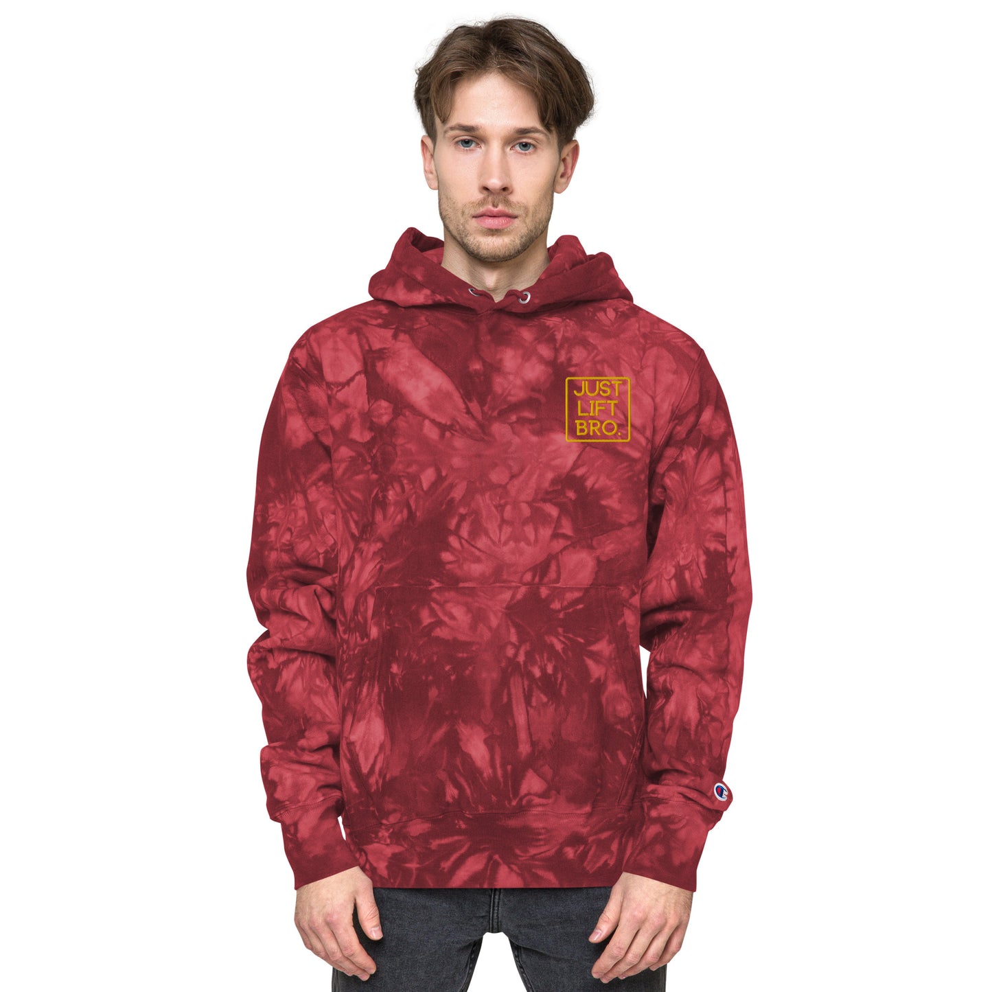 Just Lift Bro. tie-dye hoodie